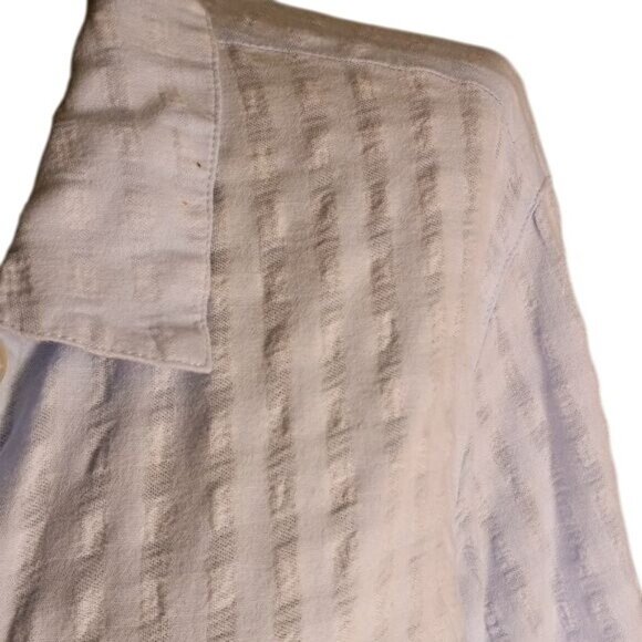 J.Jill 2X Womens Textured Seersucker Button Down Shirt Blouse Light Blue - Picture 6 of 10